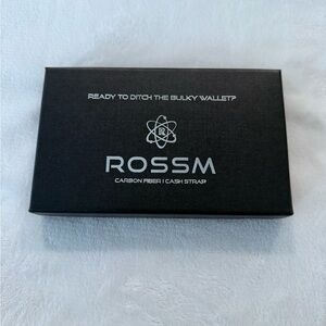 ROSSM Slim RFID Minimalist Aluminum Wallets for Men with cash strap - Black